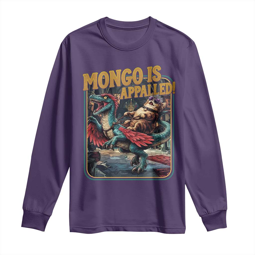 Mongo is Appalled Long Sleeve Shirt Vintage Princess Cat Riding Dinosaur Sci-Fi Book Lover TS14 Purple Print Your Wear
