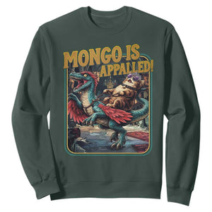 Mongo is Appalled Sweatshirt Vintage Princess Cat Riding Dinosaur Sci-Fi Book Lover TS14 Dark Forest Green Print Your Wear
