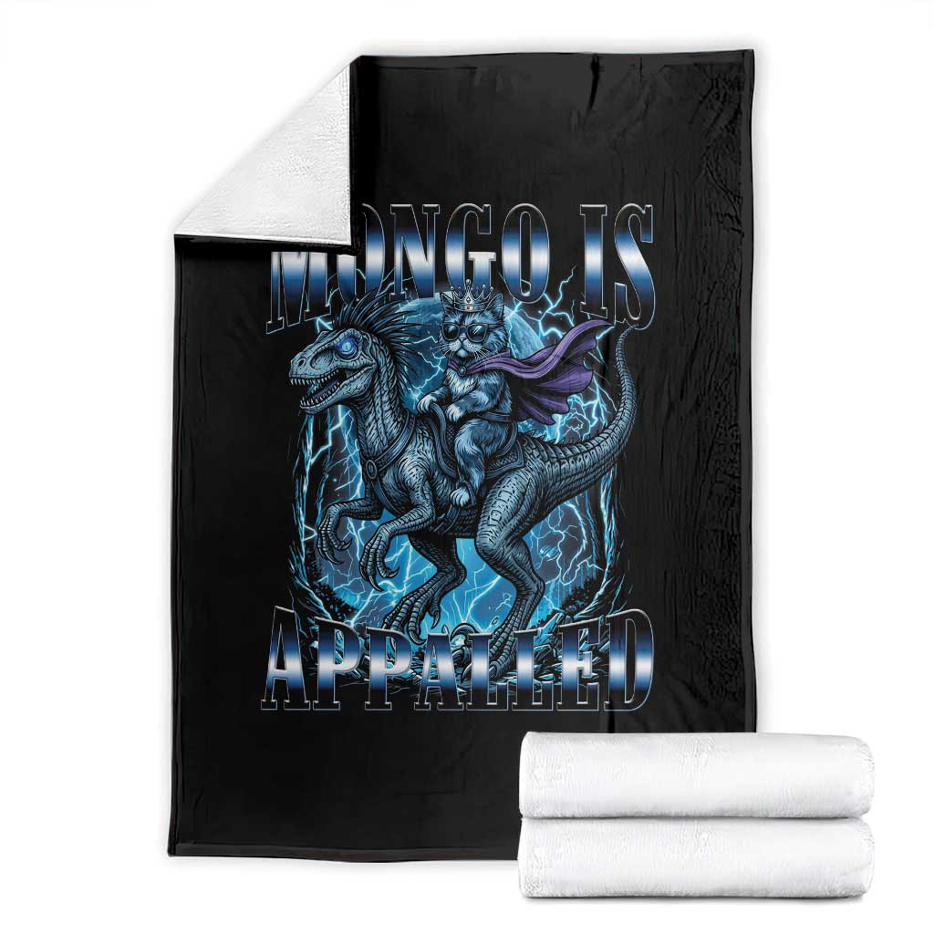 Mongo is Appalled Throw Blanket Funny Princess Cat Riding Dinosaur TS14 Black Print Your Wear
