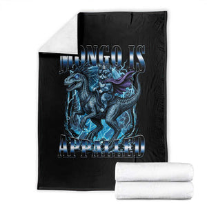 Mongo is Appalled Throw Blanket Funny Princess Cat Riding Dinosaur TS14 Black Print Your Wear