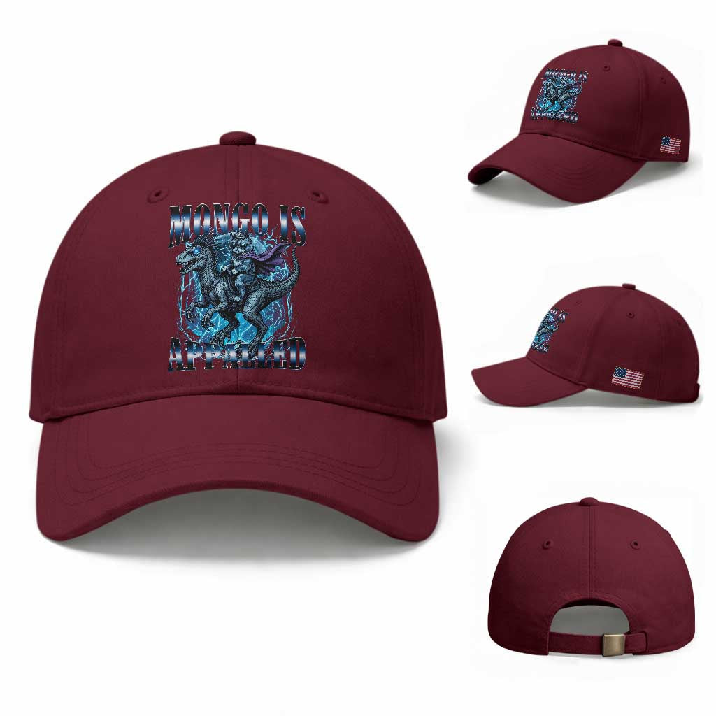 Mongo is Appalled Baseball Cap Funny Princess Donut Riding Mongo TS14 Baseball Cap Universal Fit Maroon Print Your Wear