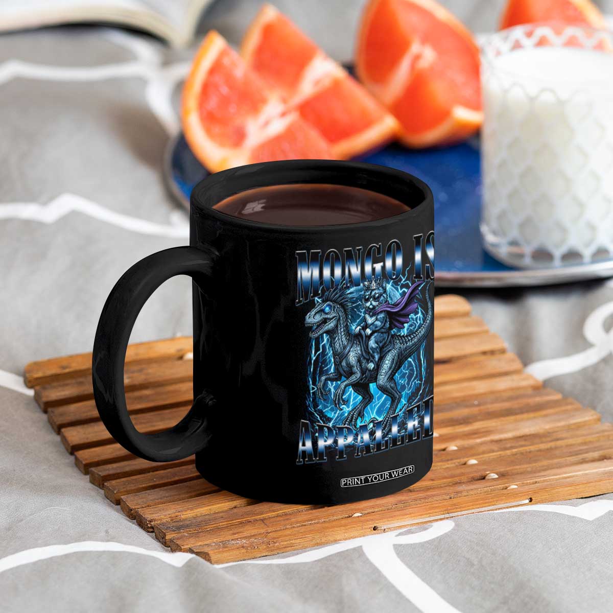 Mongo is Appalled Coffee Mug Funny Princess Cat Riding Dinosaur TS14 Print Your Wear