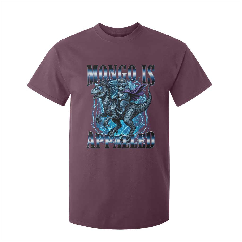 Mongo is Appalled T Shirt For Kid Funny Princess Cat Riding Dinosaur TS14 Maroon Print Your Wear