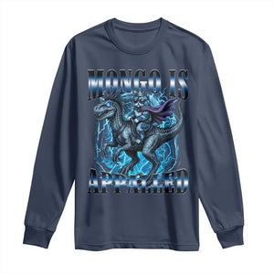 Mongo is Appalled Long Sleeve Shirt Funny Princess Cat Riding Dinosaur TS14 Navy Print Your Wear