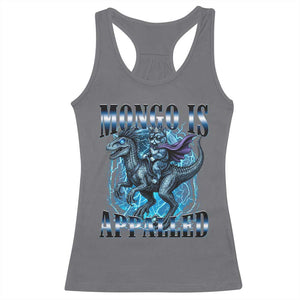 Mongo is Appalled Racerback Tank Top Funny Princess Cat Riding Dinosaur TS14 Charcoal Print Your Wear