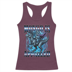 Mongo is Appalled Racerback Tank Top Funny Princess Cat Riding Dinosaur TS14 Maroon Print Your Wear