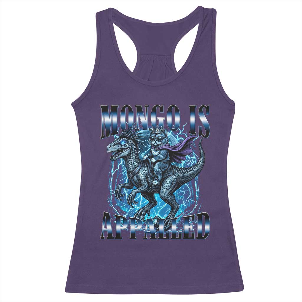Mongo is Appalled Racerback Tank Top Funny Princess Cat Riding Dinosaur TS14 Purple Print Your Wear