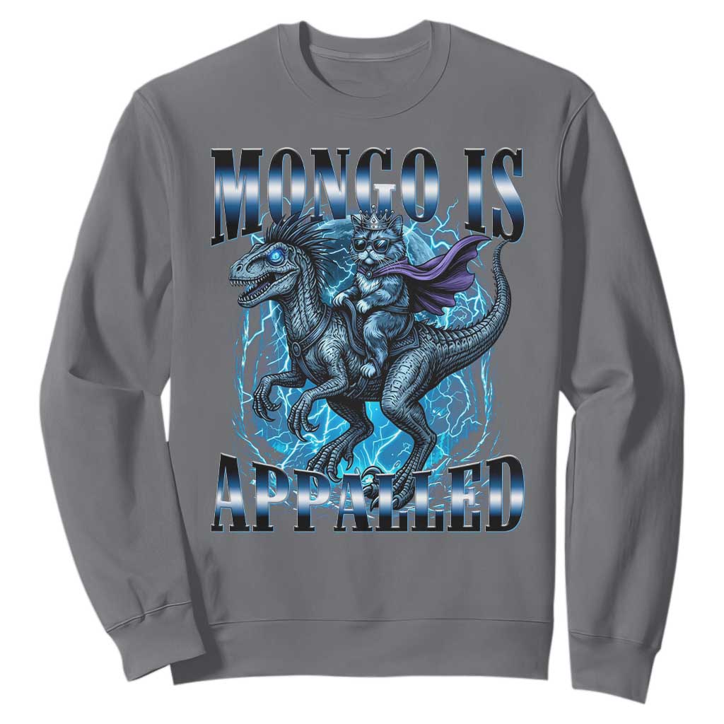 Mongo is Appalled Sweatshirt Funny Princess Cat Riding Dinosaur TS14 Charcoal Print Your Wear