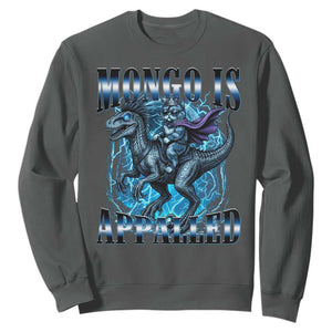 Mongo is Appalled Sweatshirt Funny Princess Cat Riding Dinosaur TS14 Dark Heather Print Your Wear