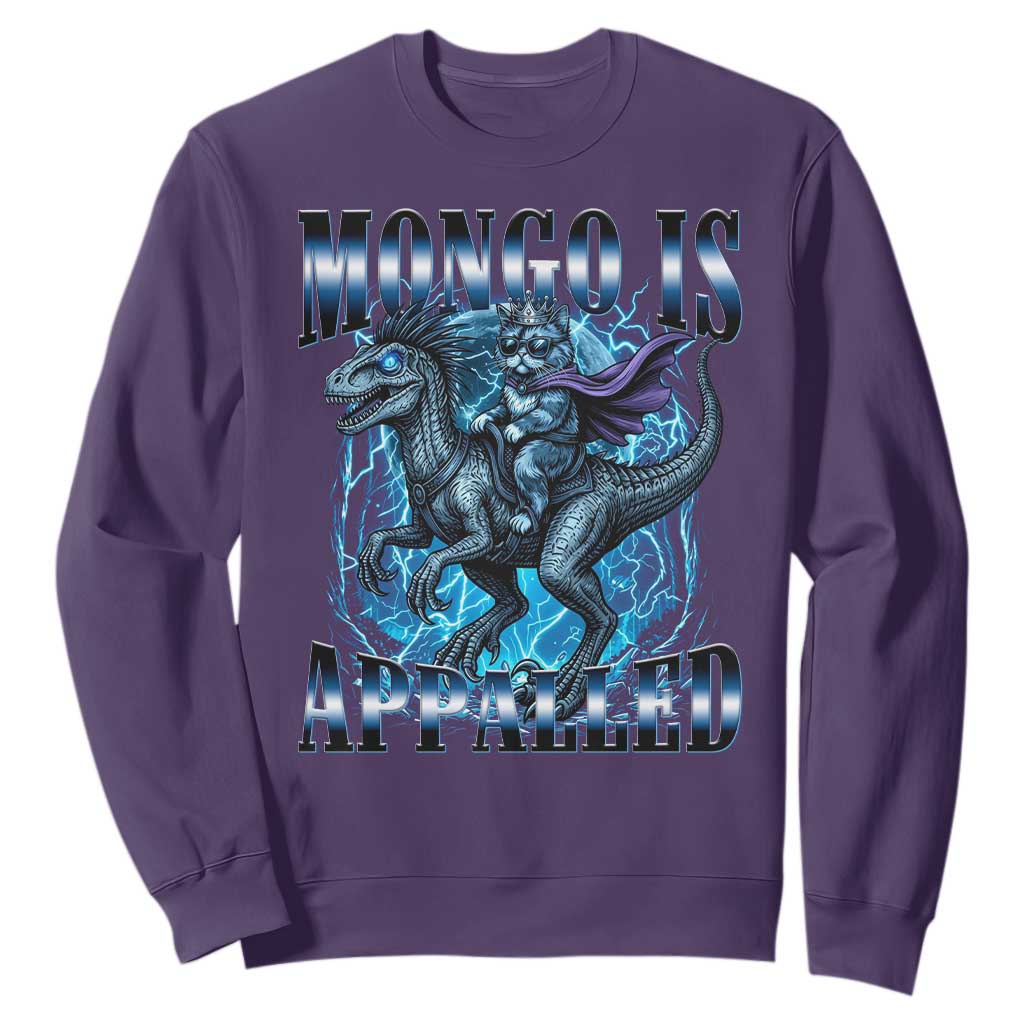 Mongo is Appalled Sweatshirt Funny Princess Cat Riding Dinosaur TS14 Purple Print Your Wear
