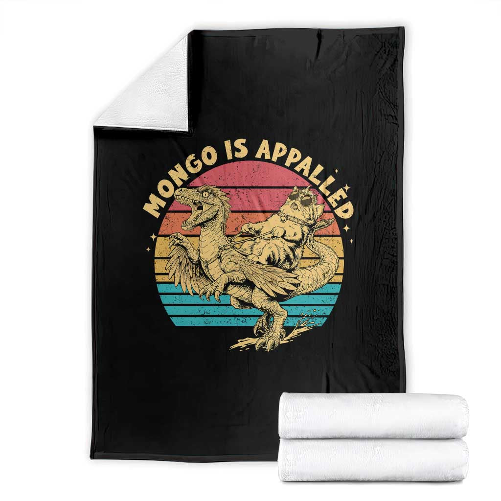 Mongo is Appalled Throw Blanket Vintage Princess Cat Riding Dinosaur TS14 Black Print Your Wear