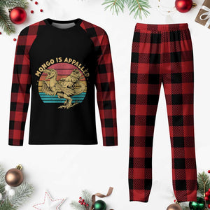 Mongo is Appalled Plaid Pajama Set Vintage Princess Cat Riding Dinosaur TS14 Buffalo Plaid Print Your Wear