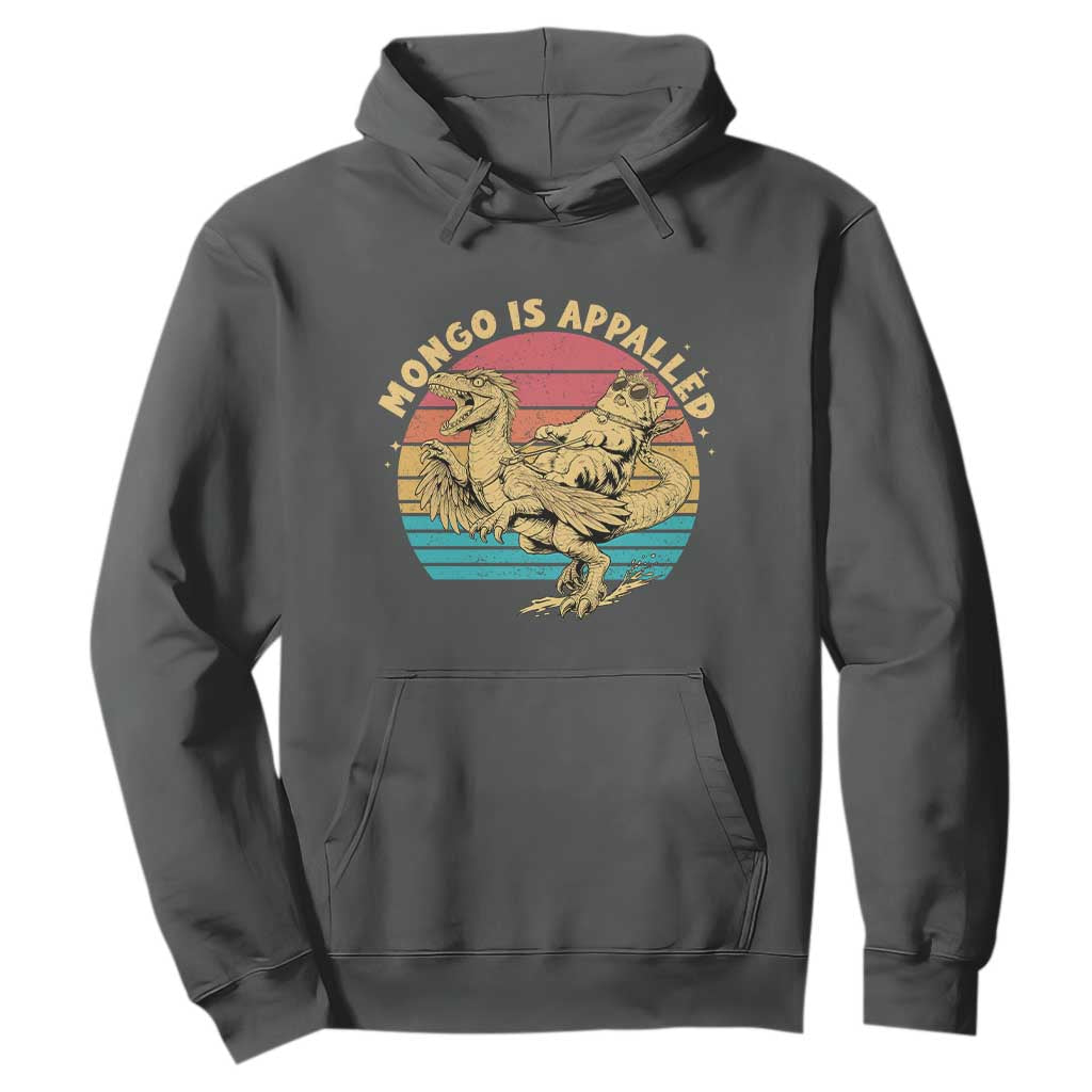 Mongo is Appalled Hoodie Vintage Princess Cat Riding Dinosaur TS14 Dark Heather Print Your Wear