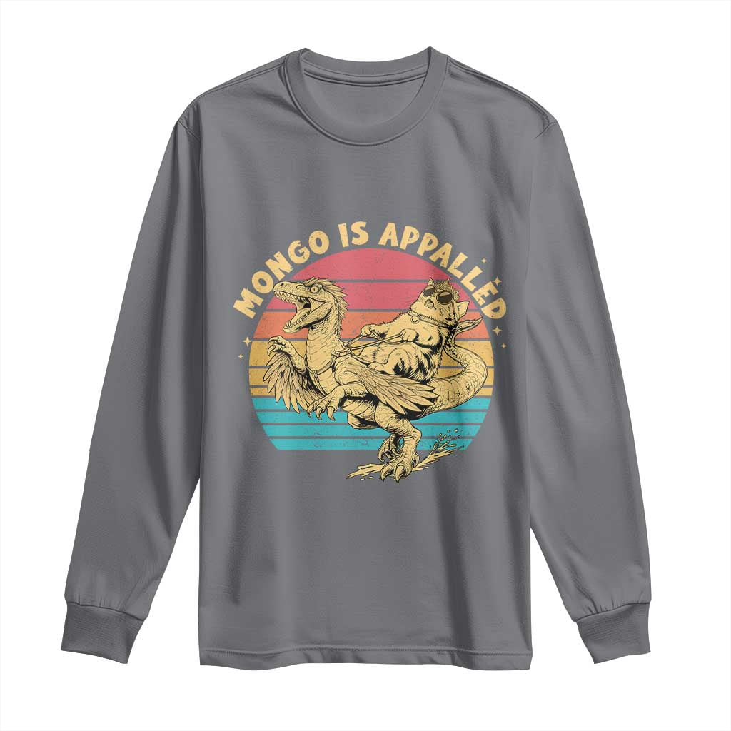 Mongo is Appalled Long Sleeve Shirt Vintage Princess Cat Riding Dinosaur TS14 Charcoal Print Your Wear