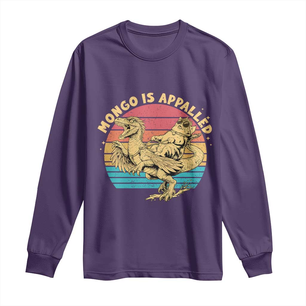 Mongo is Appalled Long Sleeve Shirt Vintage Princess Cat Riding Dinosaur TS14 Purple Print Your Wear