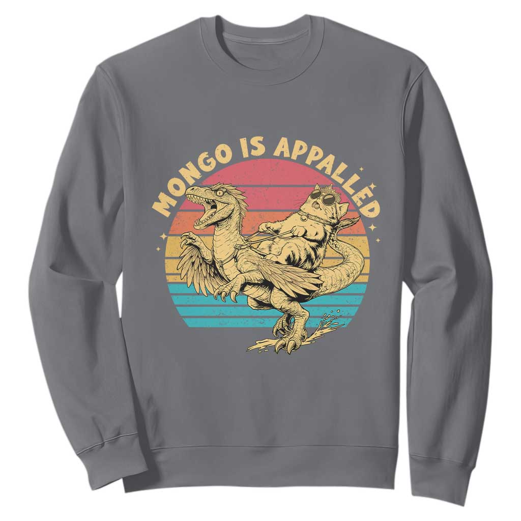Mongo is Appalled Sweatshirt Vintage Princess Cat Riding Dinosaur TS14 Charcoal Print Your Wear