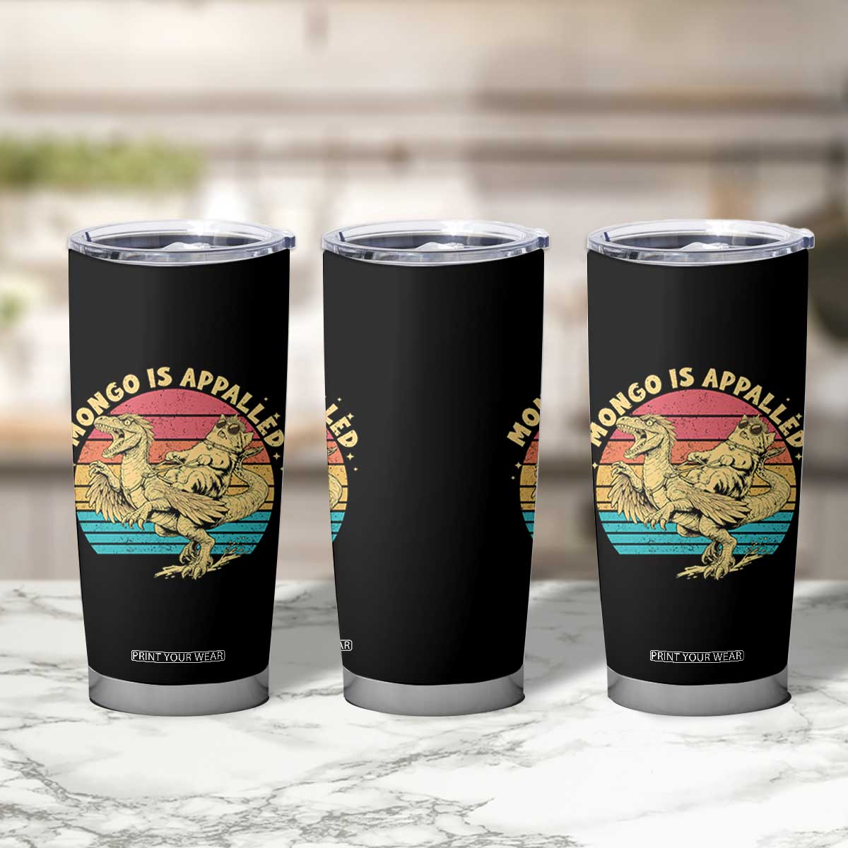 Mongo is Appalled Tumbler Cup Vintage Princess Cat Riding Dinosaur TS14 Print Your Wear