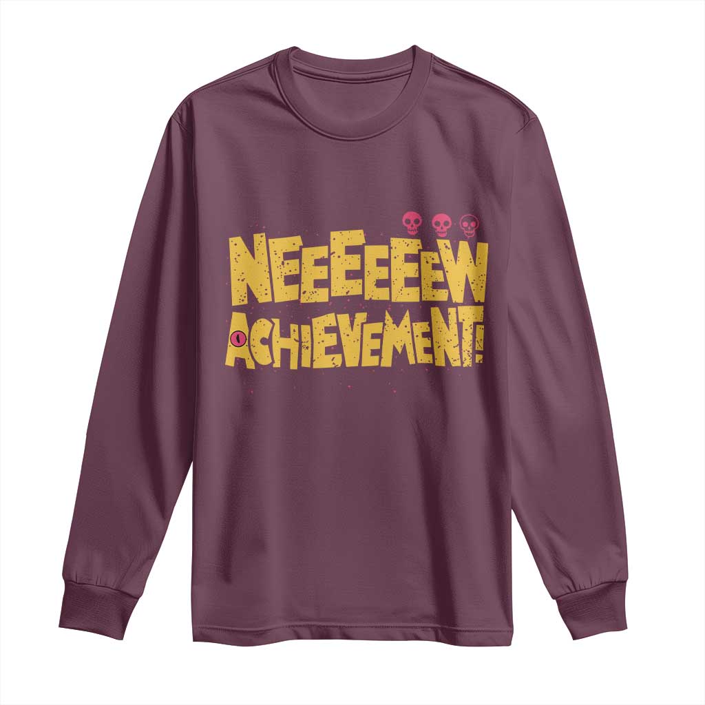 New Achievement Long Sleeve Shirt Funny Sci-Fi Book Lover TS14 Maroon Print Your Wear