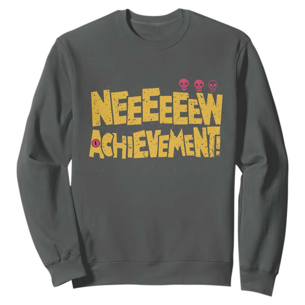 New Achievement Sweatshirt Funny Sci-Fi Book Lover TS14 Dark Heather Print Your Wear