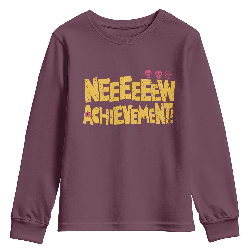 New Achievement Youth Sweatshirt Funny Sci-Fi Book Lover TS14 Maroon Print Your Wear