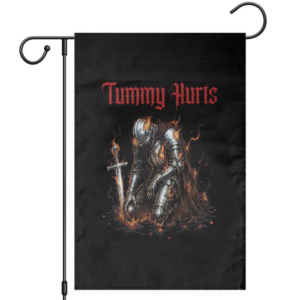Tummy Hurts Garden Flag Funny Medieval Knight Dark Humor TS14 Black Print Your Wear