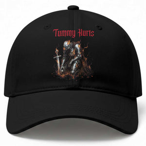Tummy Hurts Baseball Cap Funny Medieval Knight Dark Humor TS14 Print Your Wear