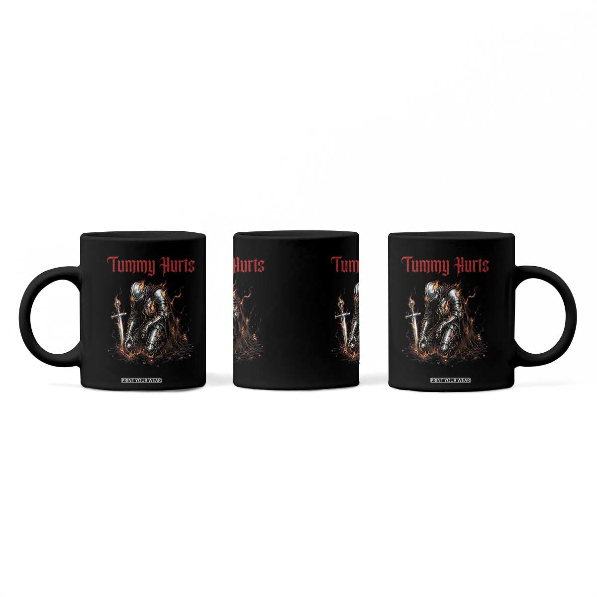 Tummy Hurts Coffee Mug Funny Medieval Knight Dark Humor TS14 Print Your Wear