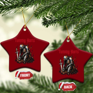 Tummy Hurts Ceramic Ornament Funny Medieval Knight Dark Humor TS14 Print Your Wear