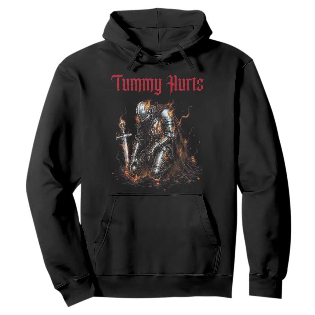 Tummy Hurts Hoodie Funny Medieval Knight Dark Humor TS14 Black Print Your Wear