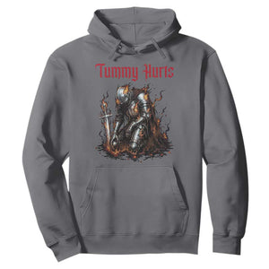 Tummy Hurts Hoodie Funny Medieval Knight Dark Humor TS14 Charcoal Print Your Wear