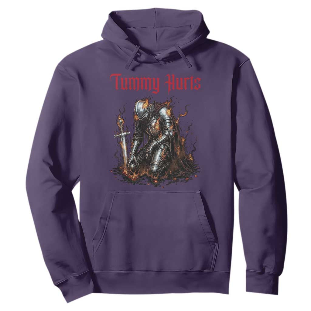 Tummy Hurts Hoodie Funny Medieval Knight Dark Humor TS14 Purple Print Your Wear