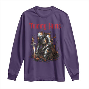 Tummy Hurts Long Sleeve Shirt Funny Medieval Knight Dark Humor TS14 Purple Print Your Wear