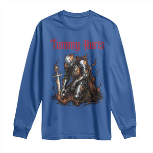 Tummy Hurts Long Sleeve Shirt Funny Medieval Knight Dark Humor TS14 Royal Blue Print Your Wear