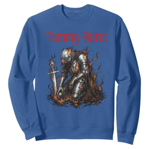 Tummy Hurts Sweatshirt Funny Medieval Knight Dark Humor TS14 Royal Blue Print Your Wear