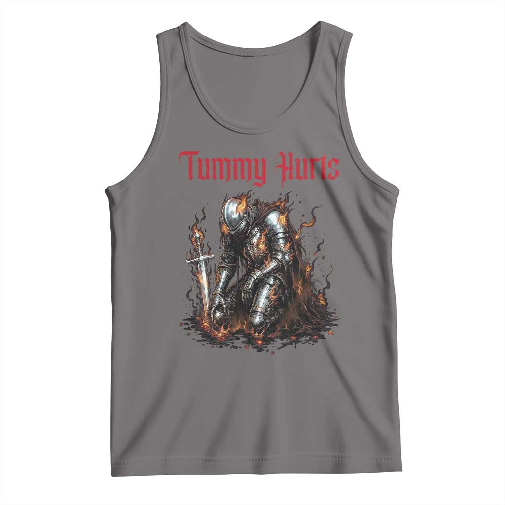 Tummy Hurts Tank Top Funny Medieval Knight Dark Humor TS14 Deep Heather Print Your Wear