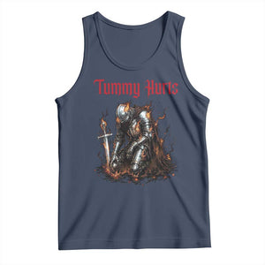 Tummy Hurts Tank Top Funny Medieval Knight Dark Humor TS14 Navy Print Your Wear