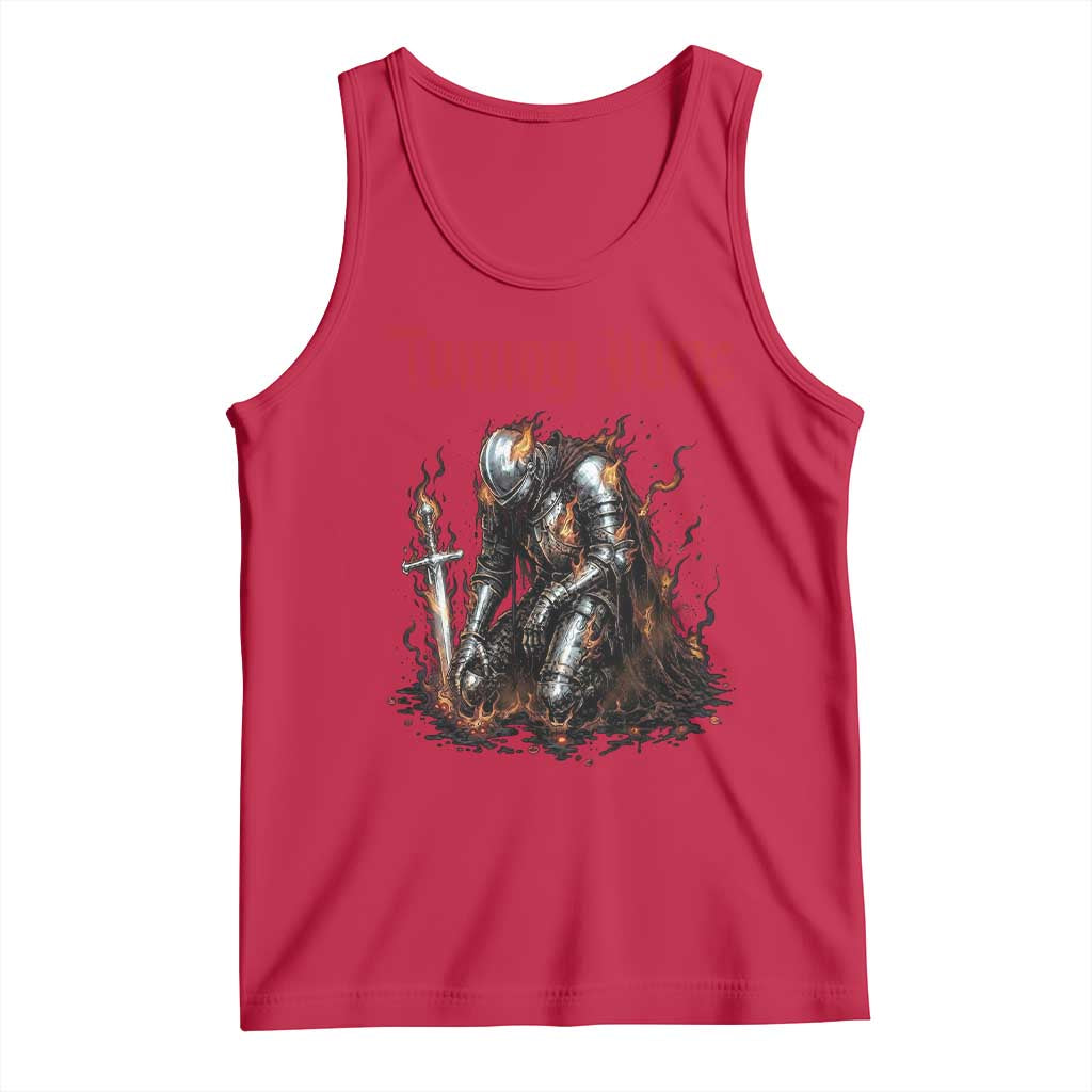 Tummy Hurts Tank Top Funny Medieval Knight Dark Humor TS14 Red Print Your Wear