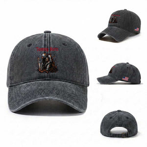 Tummy Hurts Washed Cotton Baseball Cap Funny Medieval Knight Dark Humor TS14 Washed Cap Universal Fit Dark Gray Print Your Wear