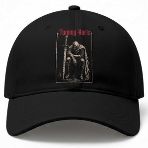 Tummy Hurts Baseball Cap Funny Medieval Knight Dark Meme TS14 Print Your Wear