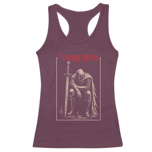 Tummy Hurts Racerback Tank Top Funny Medieval Knight Dark Meme TS14 Maroon Print Your Wear