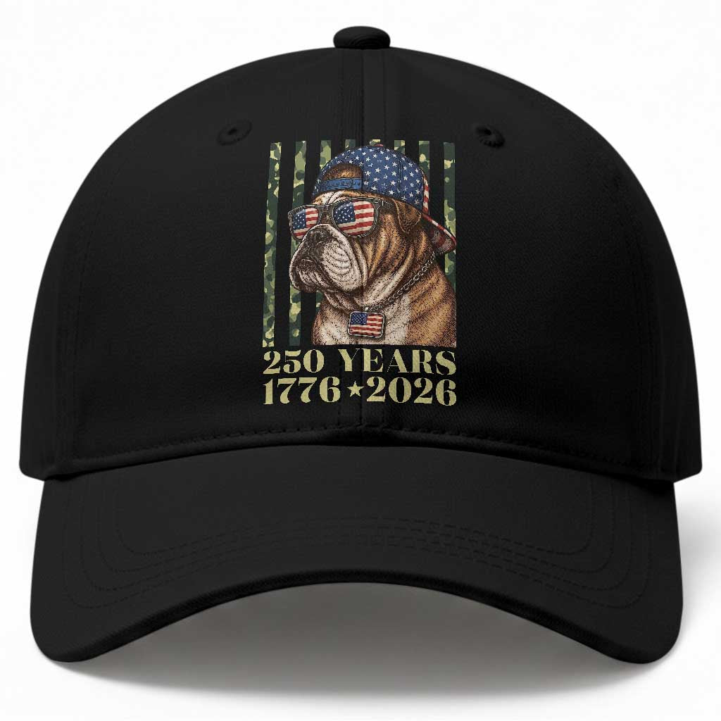 250 Years America Anniversary Baseball Cap Military Bulldog American Flag Camo TS14 Print Your Wear