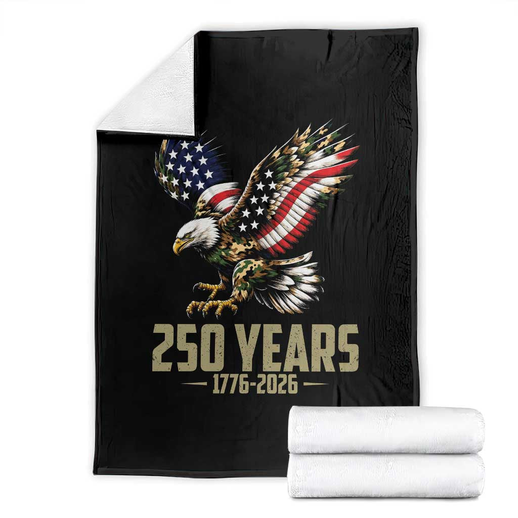 250 Years America Anniversary Throw Blanket Military Eagle American Flag Camo TS14 Black Print Your Wear
