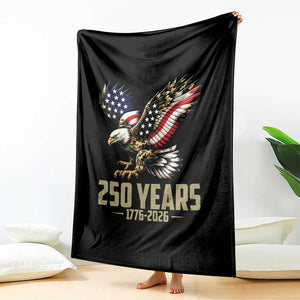 250 Years America Anniversary Throw Blanket Military Eagle American Flag Camo TS14 Print Your Wear
