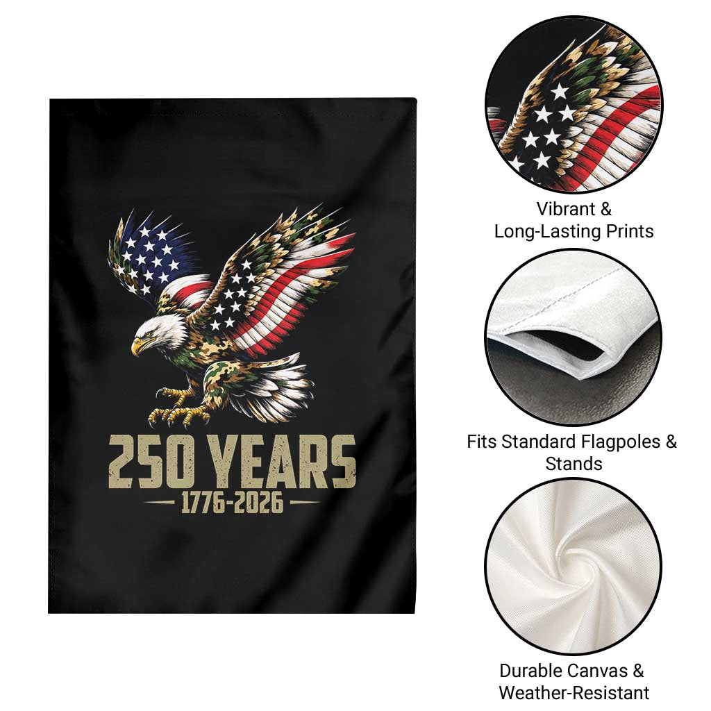 250 Years America Anniversary Garden Flag Military Eagle American Flag Camo TS14 Print Your Wear