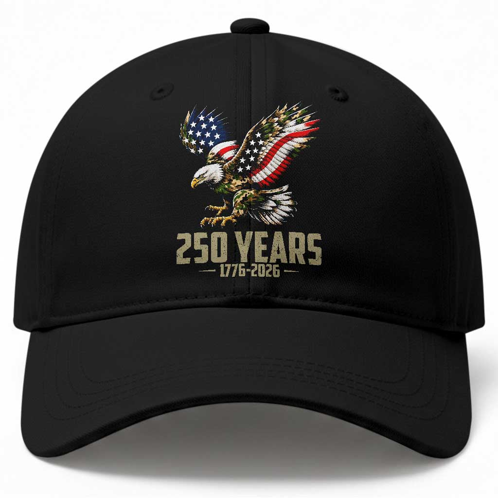 250 Years America Anniversary Baseball Cap Military Eagle American Flag Camo TS14 Print Your Wear