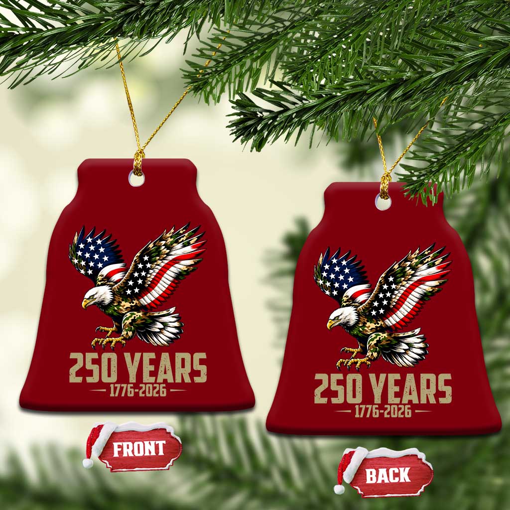 250 Years America Anniversary Ceramic Ornament Military Eagle American Flag Camo TS14 Print Your Wear