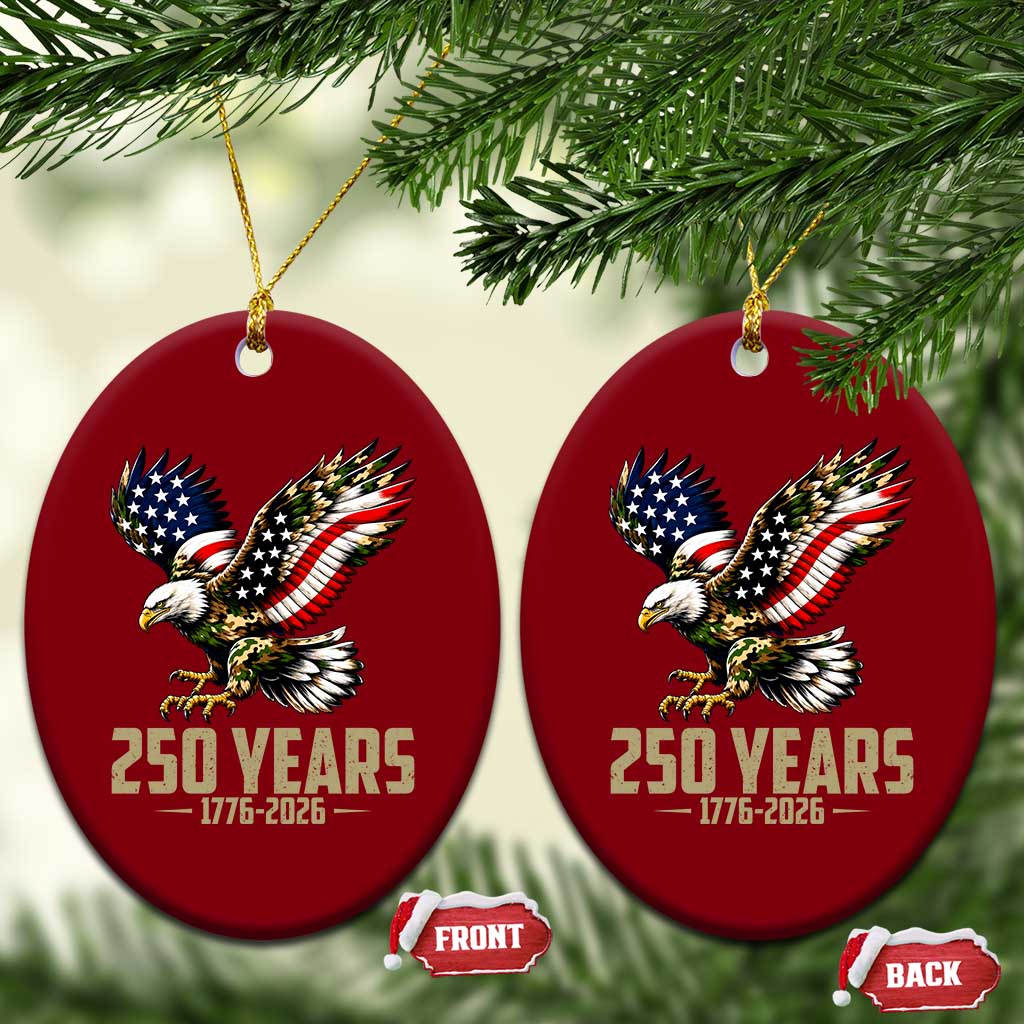 250 Years America Anniversary Ceramic Ornament Military Eagle American Flag Camo TS14 Print Your Wear