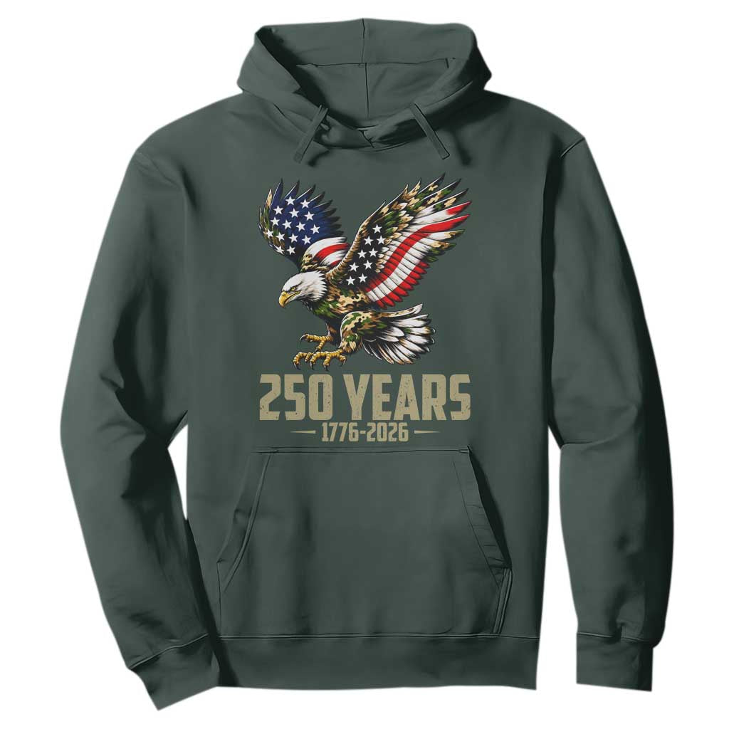 250 Years America Anniversary Hoodie Military Eagle American Flag Camo TS14 Dark Forest Green Print Your Wear