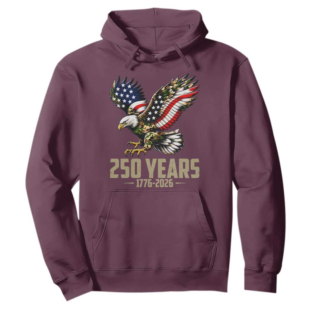 250 Years America Anniversary Hoodie Military Eagle American Flag Camo TS14 Maroon Print Your Wear