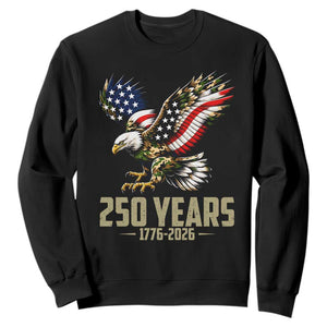 250 Years America Anniversary Sweatshirt Military Eagle American Flag Camo TS14 Black Print Your Wear